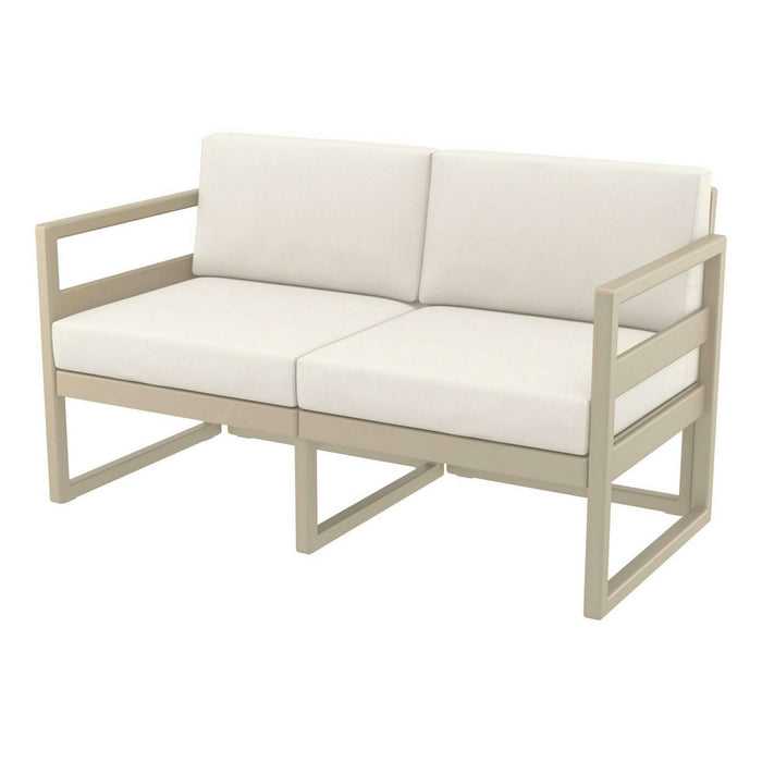 Siesta Mykonos Lounge Sofa - Taupe with Beige Cushions