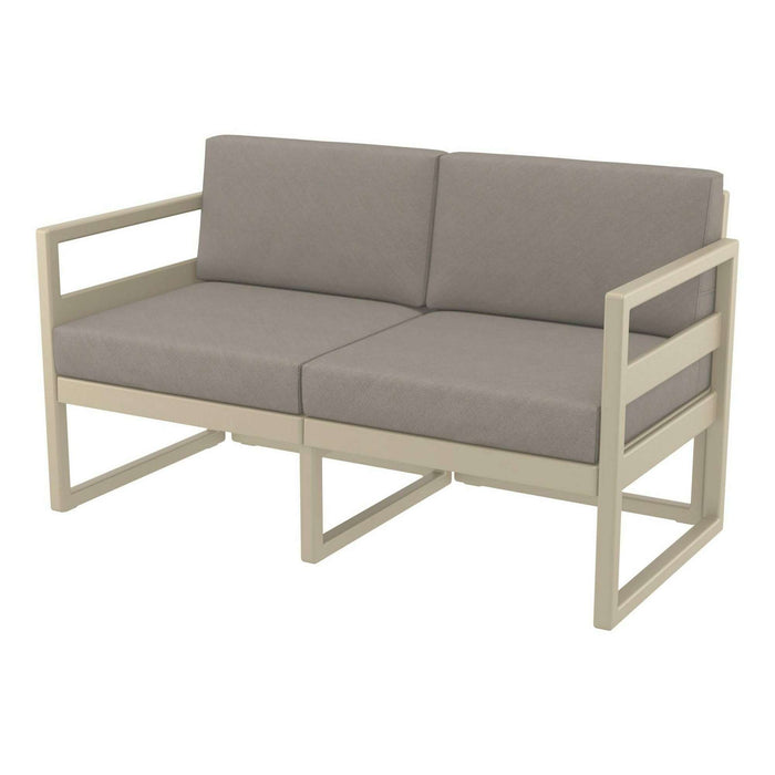 Siesta Mykonos Lounge Sofa - Taupe with Light Brown Cushions