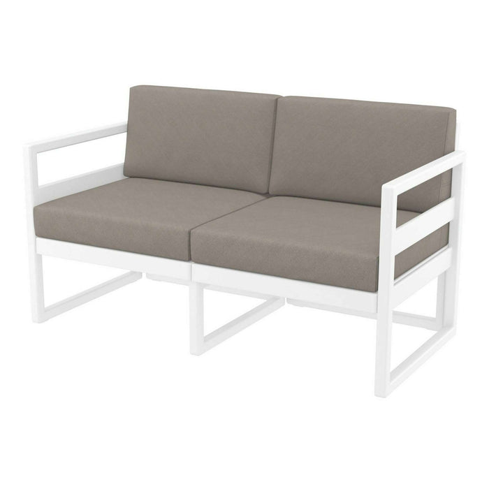 Siesta Mykonos Lounge Sofa - White with Light Brown Cushions