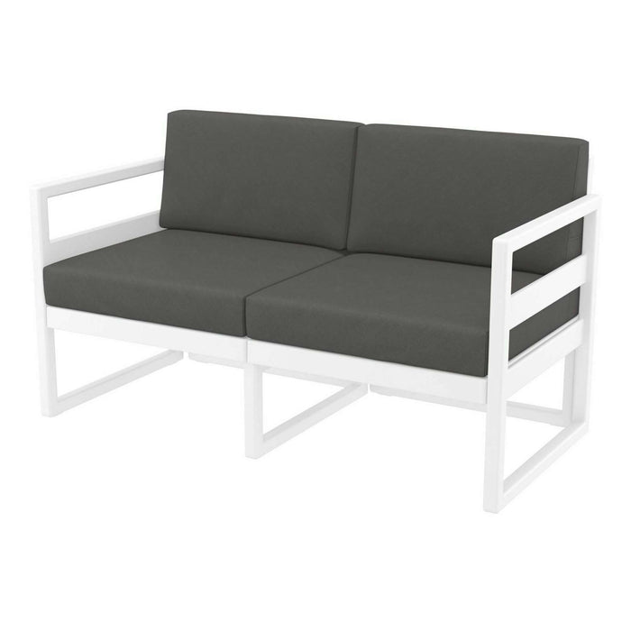 Siesta Mykonos Lounge Sofa - White with Dark Grey Cushions