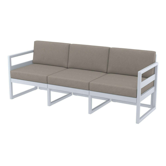 Siesta Mykonos Lounge Sofa XL - Silver Grey with Light Brown Cushions