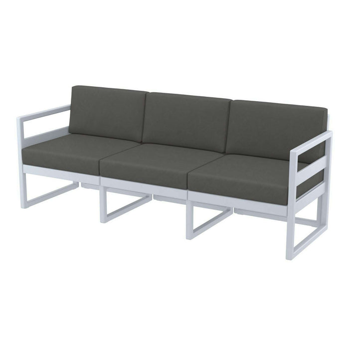 Siesta Mykonos Lounge Sofa XL - Silver Grey with Dark Grey Cushions