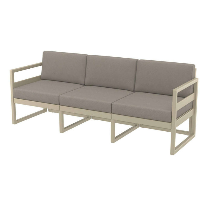 Siesta Mykonos Lounge Sofa XL - Taupe with Light Brown Cushions