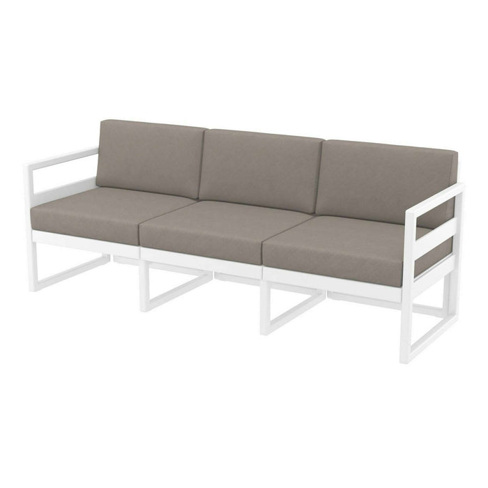 Siesta Mykonos Lounge Sofa XL - White with Light Brown Cushions