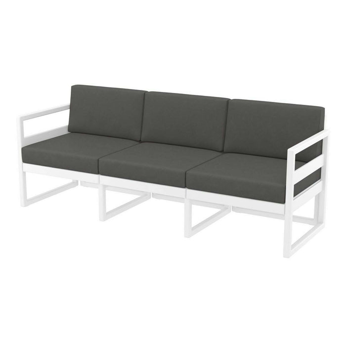 Siesta Mykonos Lounge Sofa XL - White with Dark Grey Cushions