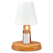 Natural Bamboo Base Table Lamp with White w/Gold Inside Shade