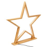 Natural Bamboo Star LED Lamp - Large