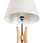 Natural Bamboo Tripod Floor Lamp with White Shade