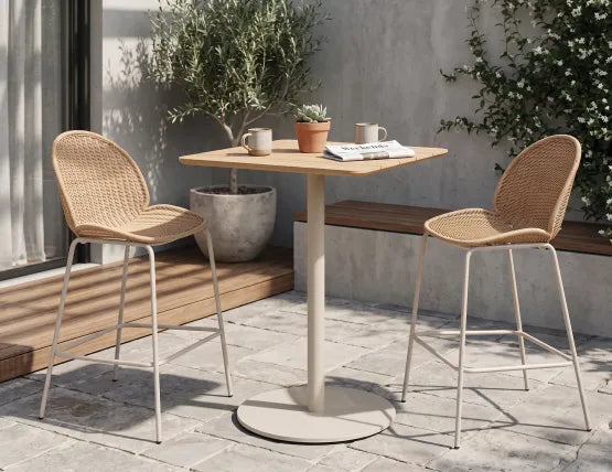 Sombra Rattan Bar Stool - Outdoor - Latte, 110cm H