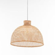 Natural Hand-Woven Bamboo Dome Pendant Lamp
