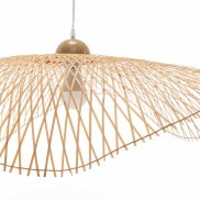Natural Hand-Woven Bamboo Wave Pendant Lamp - Large