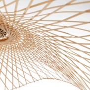 Natural Hand-Woven Bamboo Wave Pendant Lamp - Small