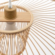 Natural Hand-Woven Bamboo Wide Brim Pendant Lamp - Large