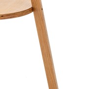 Natural Rubberwood Tripod Floor Lamp with Round Shelf and Off White Linen Shade