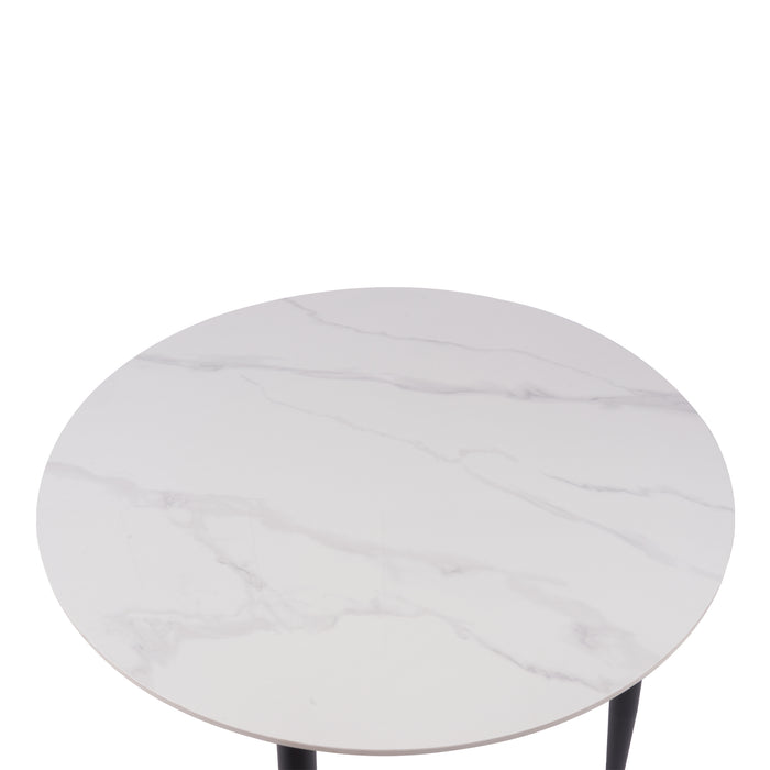 Fiore 90Cm Diameter White Marble/Sintered Stone Top Table