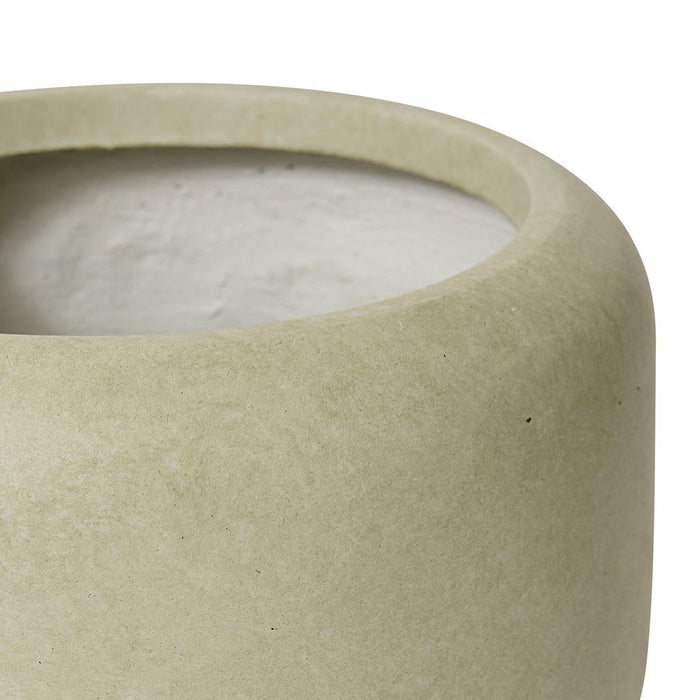 Saheed Low Fibrestone Planter - Green