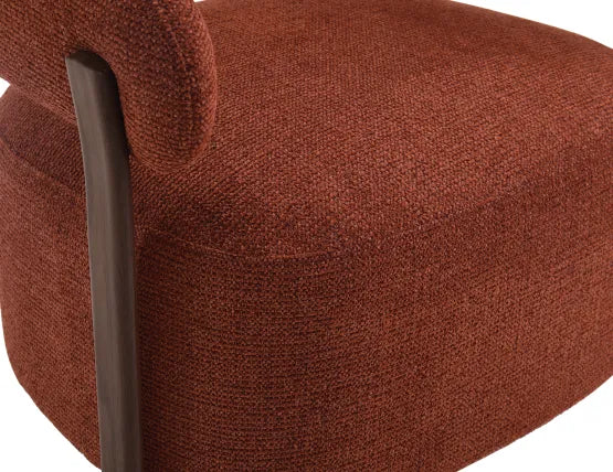 Nodus Lounge Chair - Walnut - Terracotta