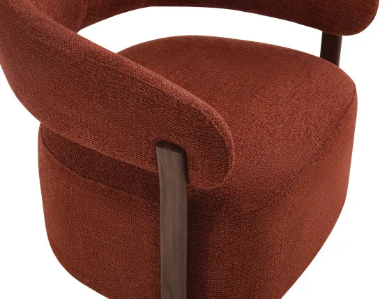 Nodus Lounge Chair - Walnut - Terracotta