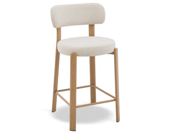Nodus Counter Stool - Oak - Grey, 95cm H