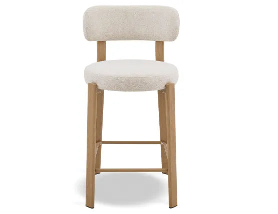 Nodus Counter Stool - Oak - Grey, 95cm H