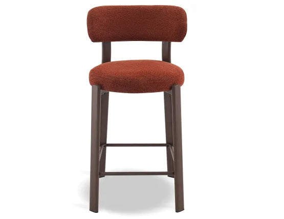 Nodus Counter Stool - Walnut - Terracotta, 95cm H
