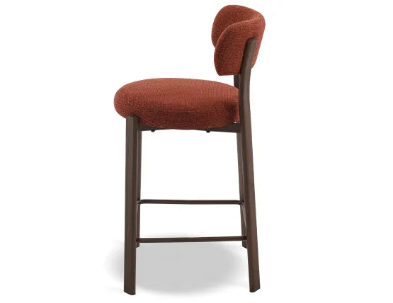 Nodus Counter Stool - Walnut - Terracotta, 95cm H