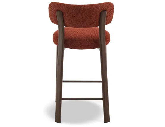 Nodus Counter Stool - Walnut - Terracotta, 95cm H