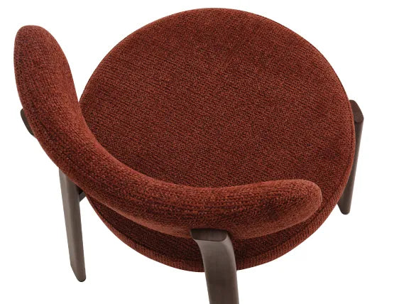 Nodus Counter Stool - Walnut - Terracotta, 95cm H
