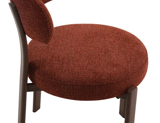 Nodus Counter Stool - Walnut - Terracotta, 95cm H