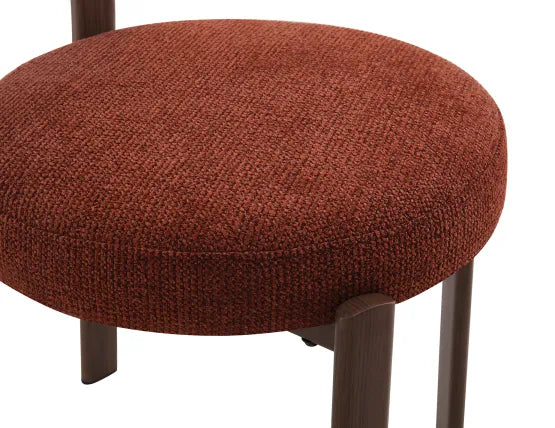 Nodus Counter Stool - Walnut - Terracotta, 95cm H