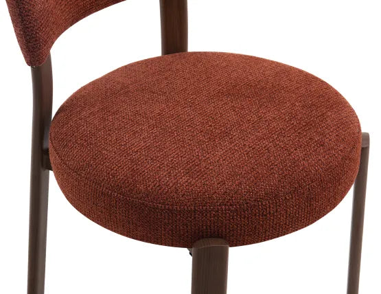 Nodus Counter Stool - Walnut - Terracotta, 95cm H