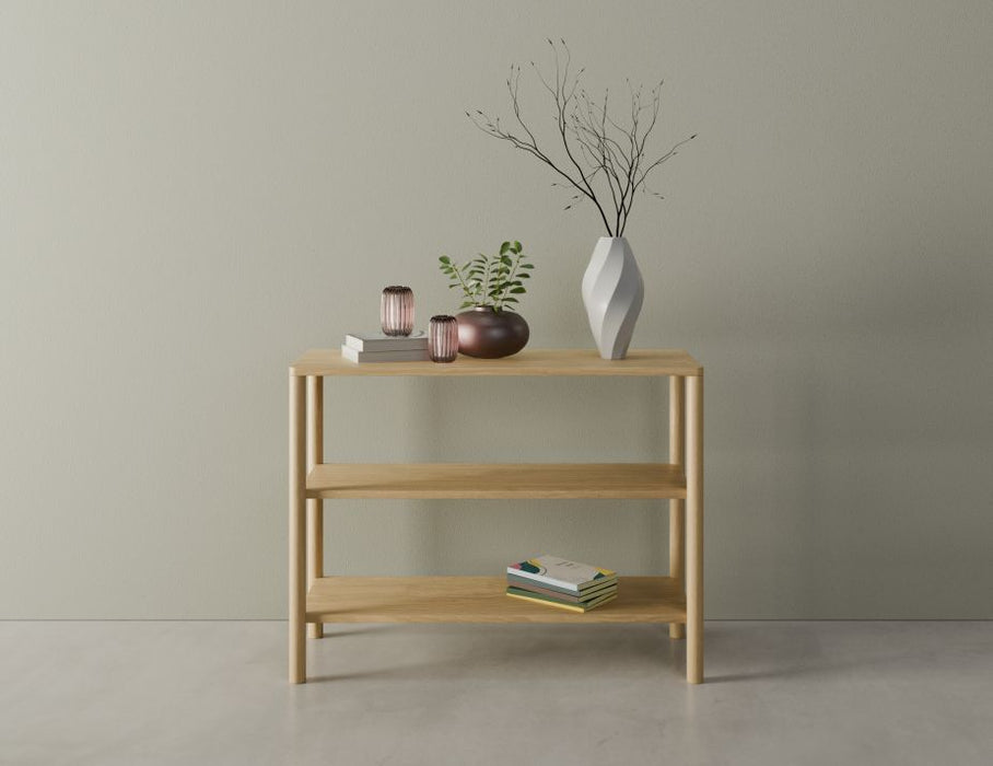 Nordica Small Bookshelf - 2 Tier - Solid Oak