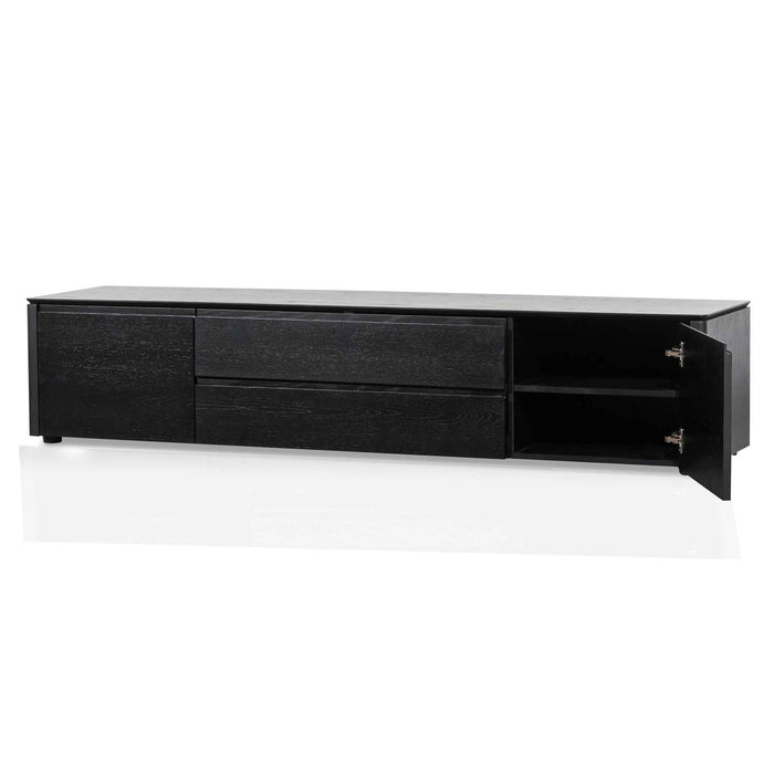 CTV6134-CN TV Entertainment Unit with Middle Drawer - Black Oak