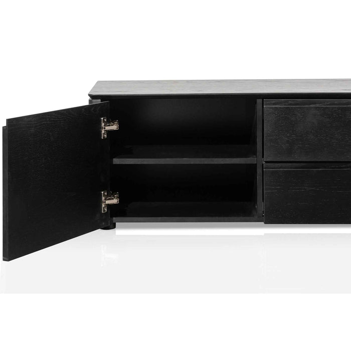 CTV6134-CN TV Entertainment Unit with Middle Drawer - Black Oak