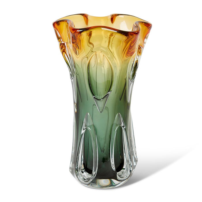 Selassie Vase - Green/Amber, 34cm (H)