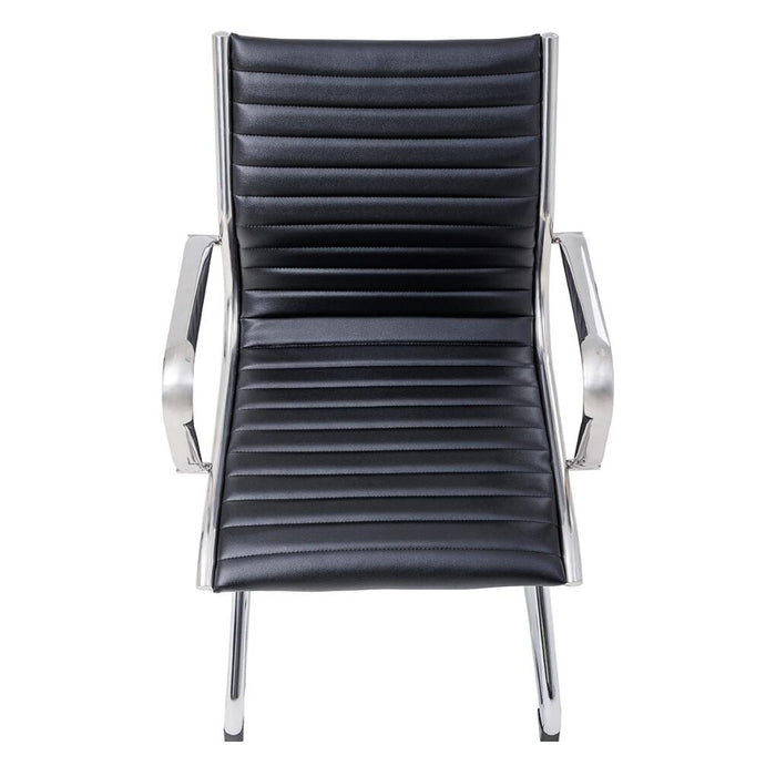 Metro Cantilever Visitor Chair with fixed arms, PU mid-back, PU seat, chrome cantilever base