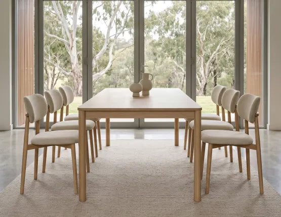 Oskar Dining Chair - Natural - Ivory Cream Fabric