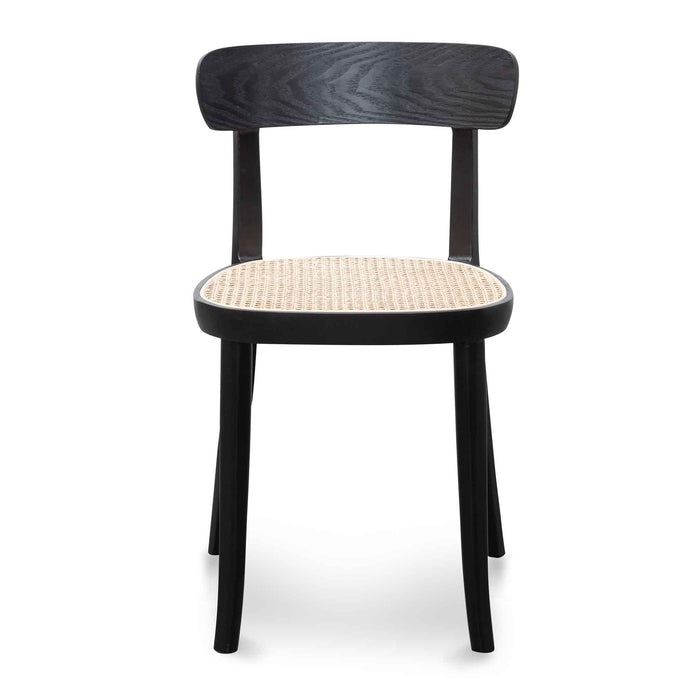 CDC6296-SD Rattan Dining Chair - Black with Natural Seat (Set of 2)