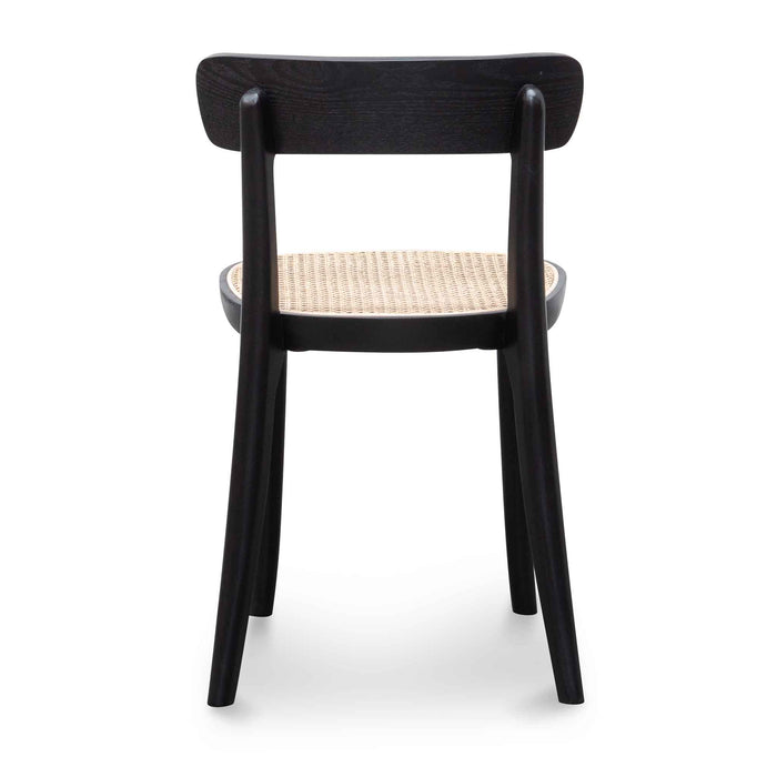 CDC6296-SD Rattan Dining Chair - Black with Natural Seat (Set of 2)