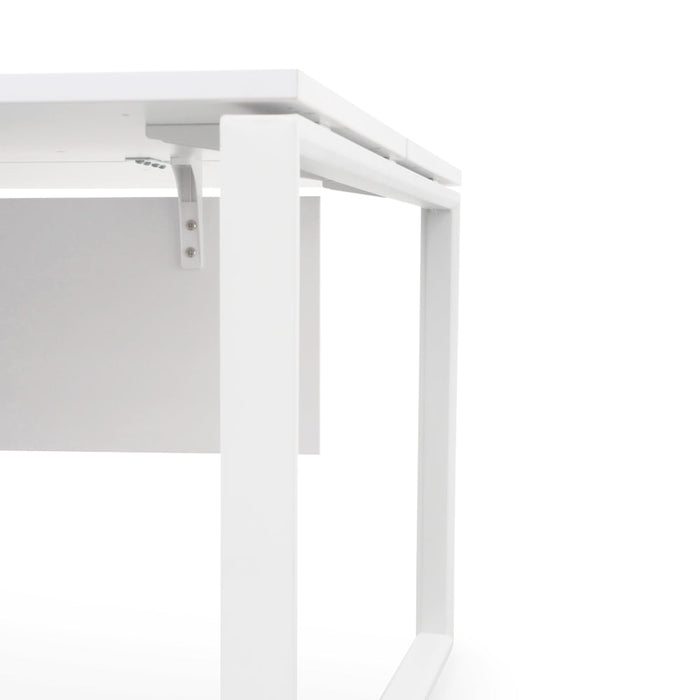 OT092-SN-OT088 2 Seater 160cm Office Desk With Privacy Screen - White - Upgraded Legs