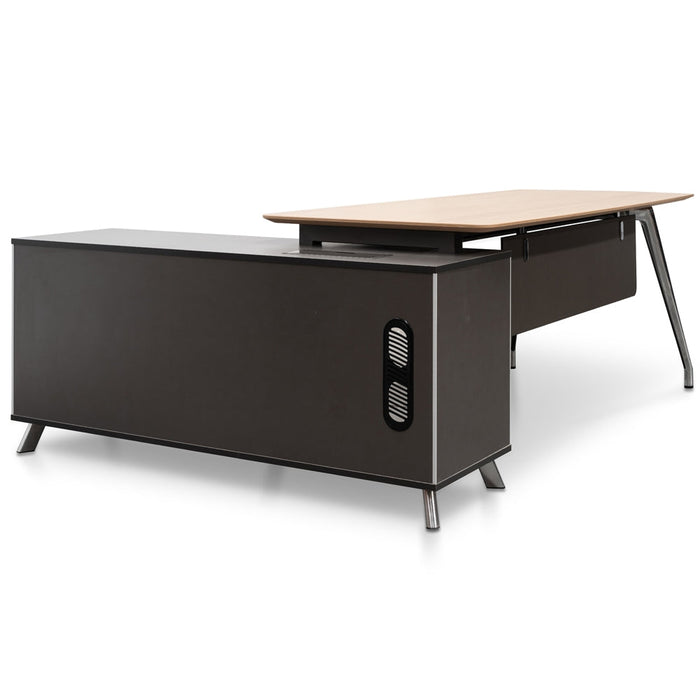 COT2343-SN 2m Right Return Office Desk - Natural - Black