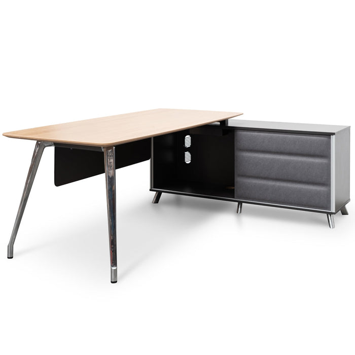 COT2343-SN 2m Right Return Office Desk - Natural - Black