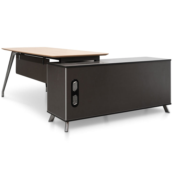 COT2344-SN 2m Left Return Office Desk - Natural - Black