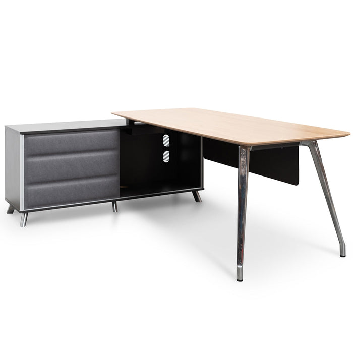 COT2344-SN 2m Left Return Office Desk - Natural - Black