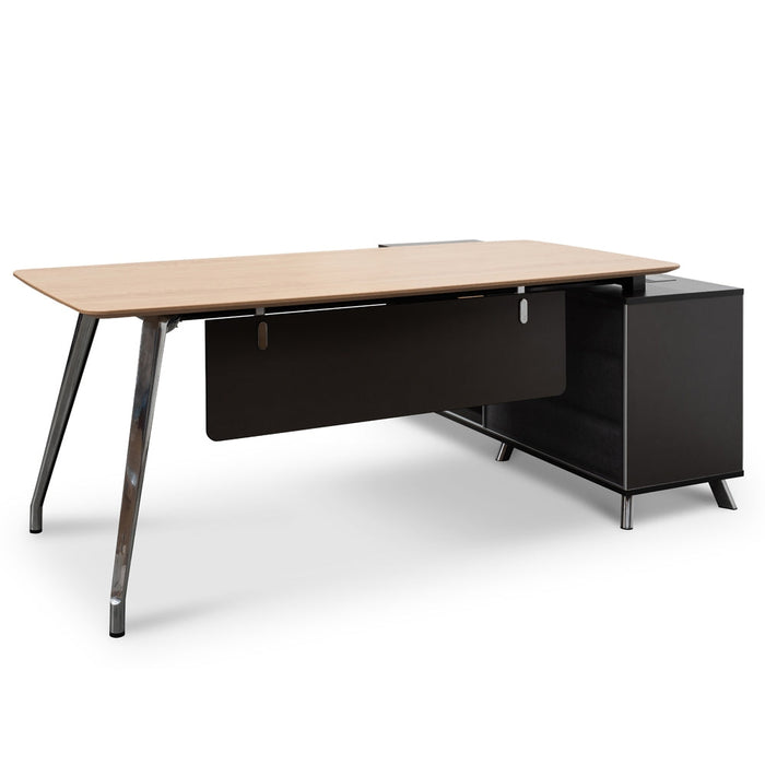 COT2344-SN 2m Left Return Office Desk - Natural - Black