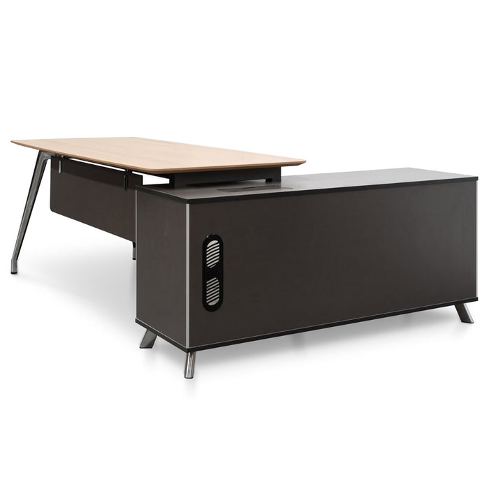 COT2344-SN 2m Left Return Office Desk - Natural - Black