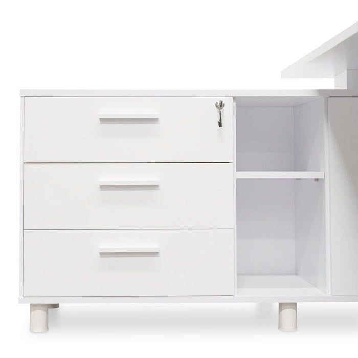 COT2169-SN 180cm Executive Office Desk Left Return - White