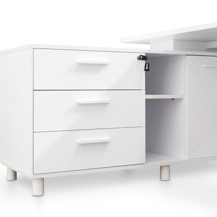 COT2169-SN 180cm Executive Office Desk Left Return - White