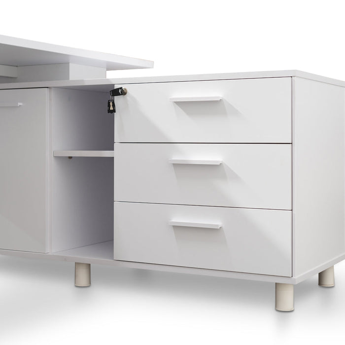 COT2347-SN 180cm Executive Office Desk Right Return - White