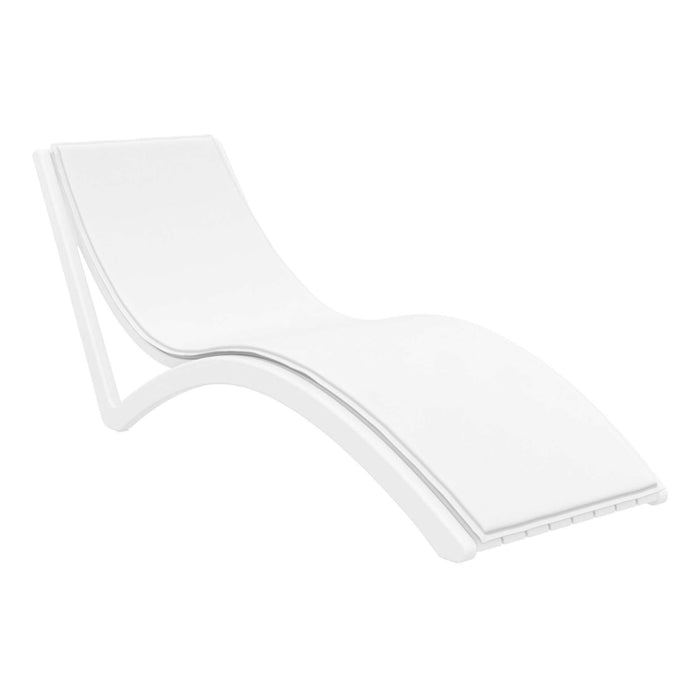 Siesta Slim Sun Lounger - White with White Cushion